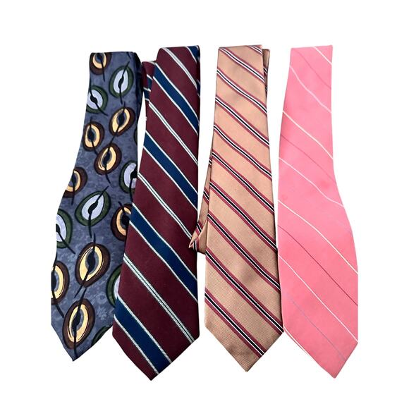 Designer Tie Lot of 4 Ziggurat, Briar, David Lawrence Multicolor Neck Tie - Picture 2 of 6